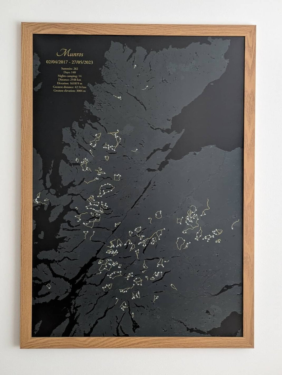 Example Munro Map showing Scottish Highlands